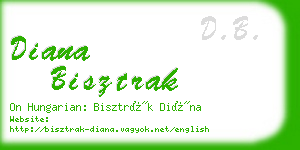 diana bisztrak business card